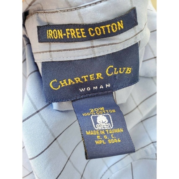 Charter Club Button Down Shirt Print Top Size 20W - Picture 8 of 10